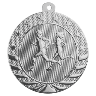 Bright Silver 2" Cross Country Starbrite Medal