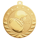 Bright Gold 2" Football Starbrite Medal
