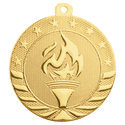 Bright Gold 2" Torch Starbrite Medal