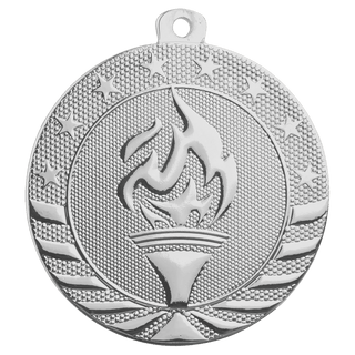 Bright Silver 2" Torch Starbrite Medal