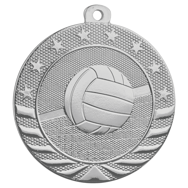 Bright Silver 2" Volleyball Starbrite Medal
