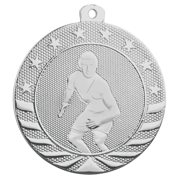 Bright Silver 2" Wrestling Starbrite Medal