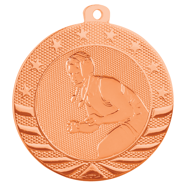 Bright Bronze 2" Female Wrestling Starbrite Medal