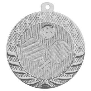 Bright Silver 2" Pickleball Starbrite Medal