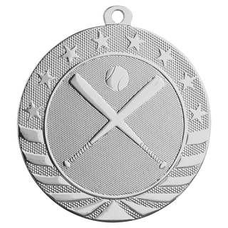 Bright Silver 2 3/4" Baseball/Softball Starbrite Medal