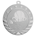 Bright Silver 2 3/4" Basketball Starbrite Medal