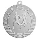 Bright Silver 2 3/4" Cross Country Starbrite Medal