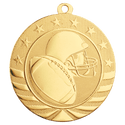 Bright Gold 2 3/4" Football Starbrite Medal