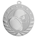 Bright Silver 2 3/4" Football Starbrite Medal
