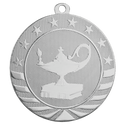 Bright Silver 2 3/4" Lamp of Knowledge Starbrite Medal