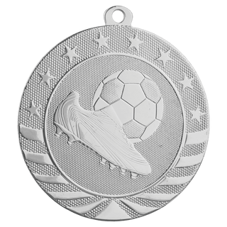Bright Silver 2 3/4" Soccer Starbrite Medal