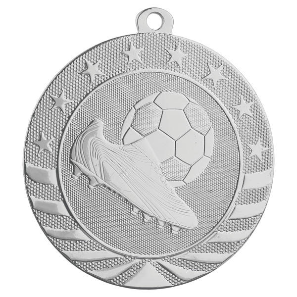Bright Silver 2 3/4" Soccer Starbrite Medal