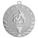Bright Silver 2 3/4" Torch Starbrite Medal
