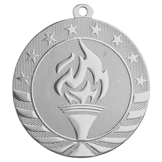 Bright Silver 2 3/4" Torch Starbrite Medal