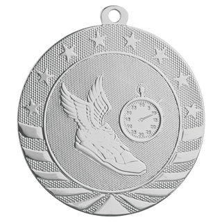 Bright Silver 2 3/4" Track Starbrite Medal