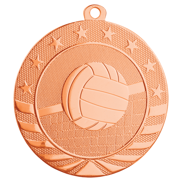 Bright Bronze 2 3/4" Volleyball Starbrite Medal