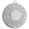 Bright Silver 2 3/4" Volleyball Starbrite Medal