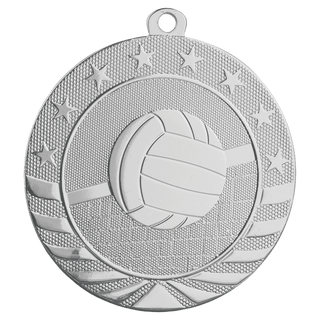Bright Silver 2 3/4" Volleyball Starbrite Medal