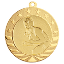Bright Gold 2 3/4" Female Wrestling Starbrite Medal