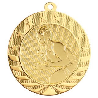 Bright Gold 2 3/4" Female Wrestling Starbrite Medal