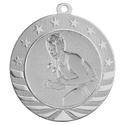 Bright Silver 2 3/4" Female Wrestling Starbrite Medal