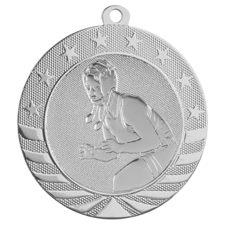 Bright Silver 2 3/4" Female Wrestling Starbrite Medal