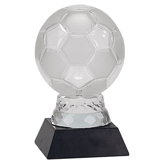 6 1/4" Glass Soccer Ball with Marble Base