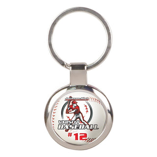 1 1/2" Round Keychain with White DynaSub Insert