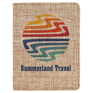 4 1/4" x 5 1/2" Sublimatable Burlap Passport Holder