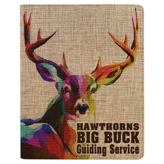 9 1/2" x 12" Sublimatable Burlap Portfolio with Notepad