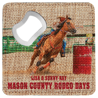 4" x 4" Square Sublimatable Burlap Bottle Opener Coaster