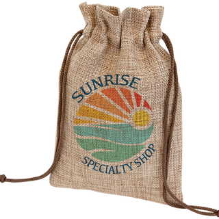 6 1/4" x 9" Burlap Drawstring Bag