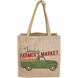 15 3/4" x 15 1/2" Burlap Sublimatable Gift Bag with 6 1/2" Gusset