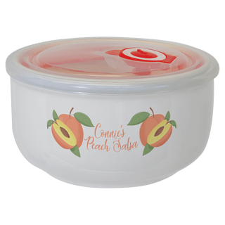 2.6" x 5" Ceramic Storage Bowl with Flexible Plastic Lid