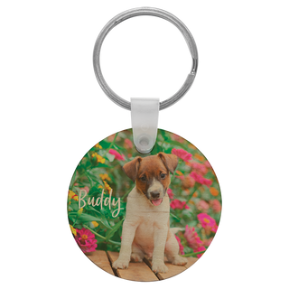 1 3/4" Diameter Sublimatable Wood Keychain