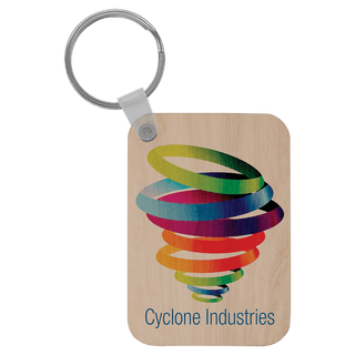 2 5/8" x 1 7/8" Rectangle Sublimatable Wood Keychain