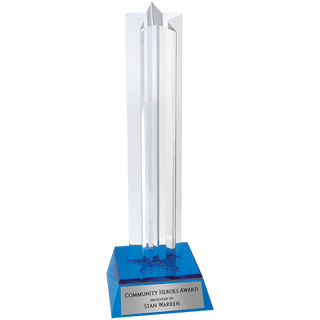 Blue 8 1/2" Star Column Acrylic with Base