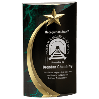 Green 7 3/4" Marble Rounded Shooting Star Acrylic
