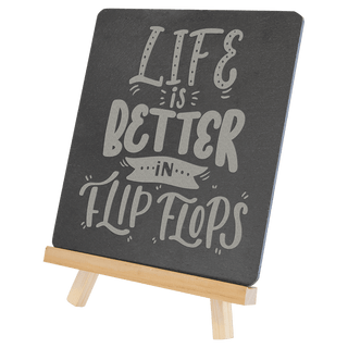 6 3/4" x 7 3/4" Wood/Slate Easel