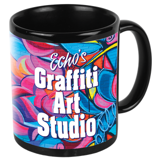 11 oz. Black/White Sublimatable Ceramic Banner Mug