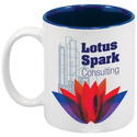 White Blue 11 oz. Sublimatable Ceramic Mug