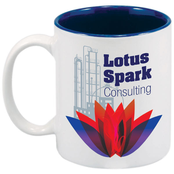 White/Blue 11 oz. Sublimatable Ceramic Mug