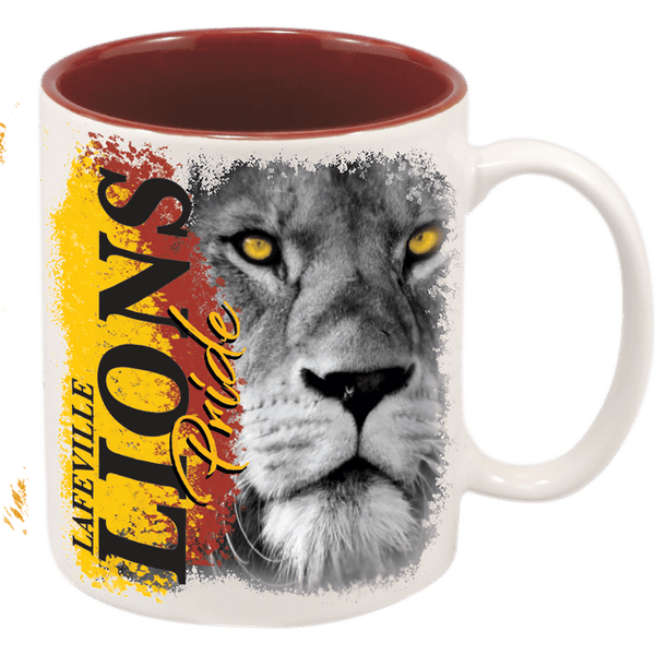 White Maroon 11 oz. Sublimatable Ceramic Mug