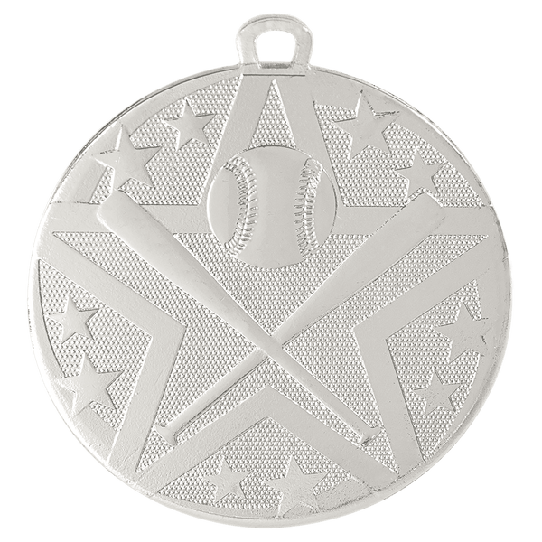 Silver 2" Superstar Baseball/Softball Medal