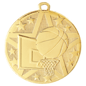 Gold 2" Superstar Basketball Medal