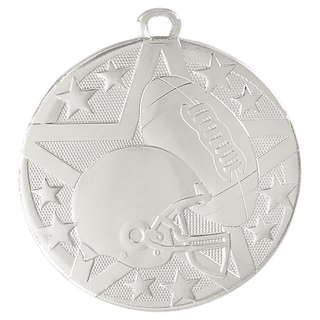 Silver 2" Superstar Football Medal