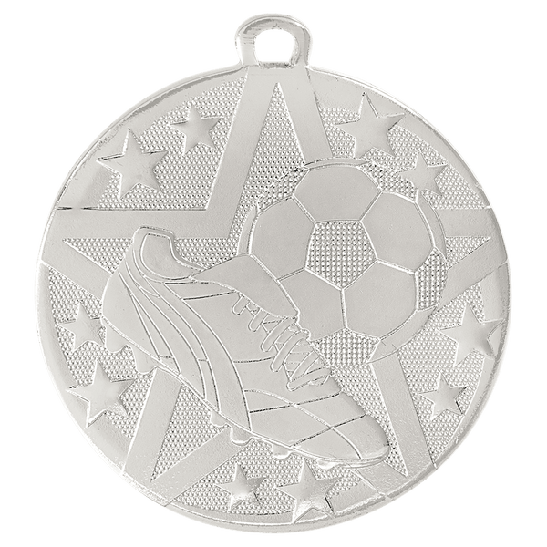Silver 2" Superstar Soccer Medal