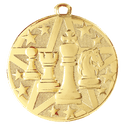 Gold 2" Superstar Chess Medal