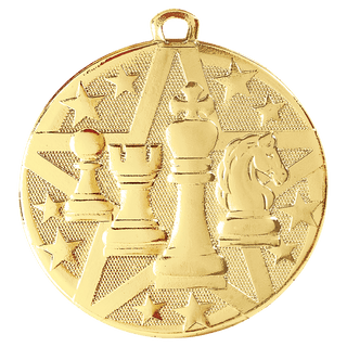 Gold 2" Superstar Chess Medal