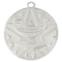 Silver 2" Superstar Lamp of Knowledge Medal